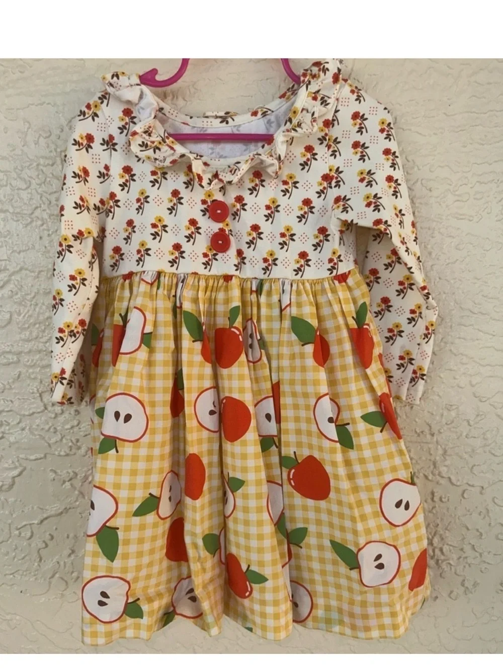 Eleanor Rose Girls Boutique Dress Bundle 2pc Fall Twirl Apple Pinafore Size 3/4